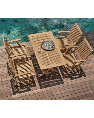 Massivholz Teak Gartentisch 120 mal 70 Zentimeter